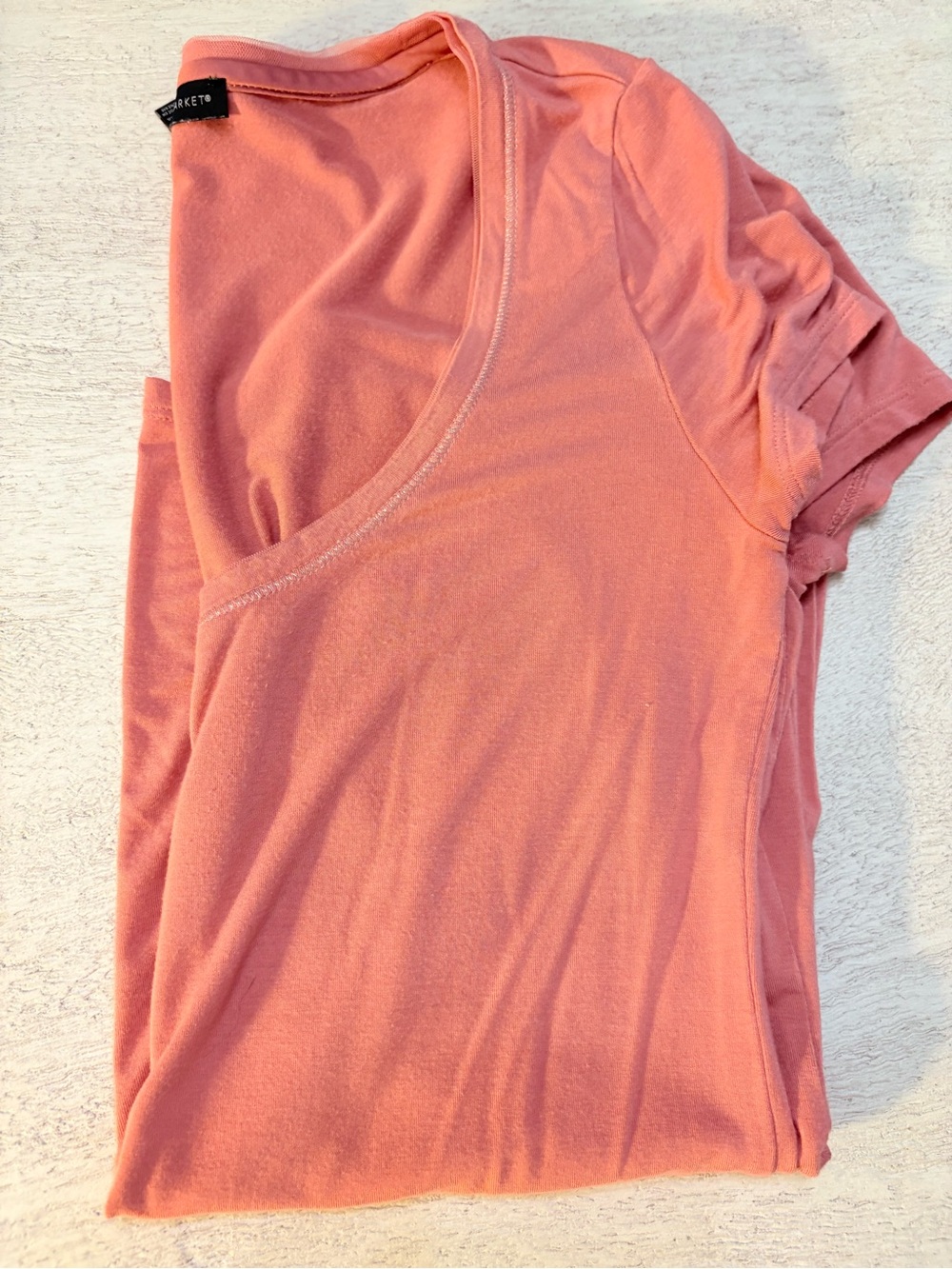 White House Black Market Coral Pink Short Sleeve Tee